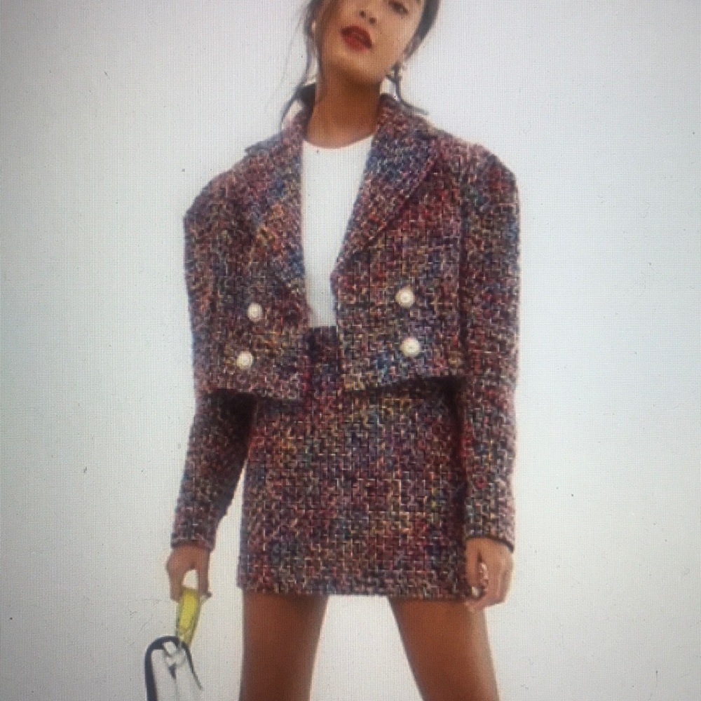 POP BOUCLE MINI SUIT SKIRT